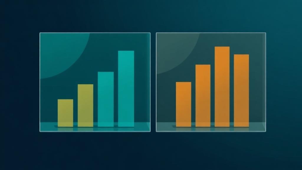 Abstrakt illustrasjon av to sammenlignede datapaneler